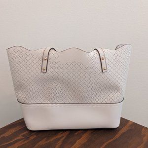 Kelly & Katie white perforated bag tote